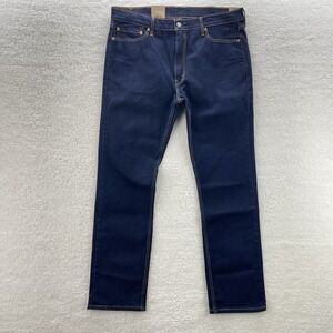 Levis 513 Jeans Mens 38x32 Blue Slim Straight Dark Wash Stretch Denim Preppy NEW